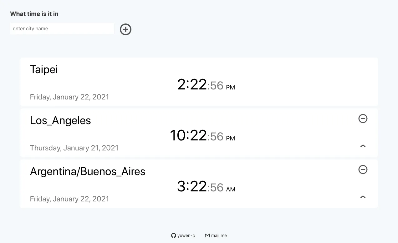 worldtime 專案畫面截圖